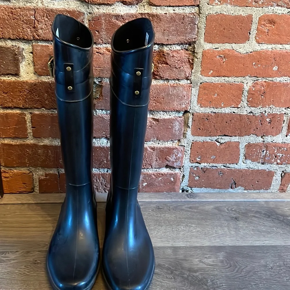 Ralph Lauren Black Rain Boots | Size 9